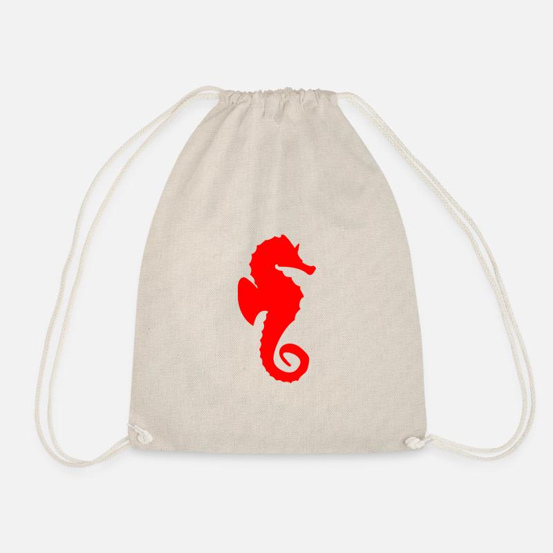 Süsses rotes Seepferdchen als Geschenk - Turnbeutel - Natur