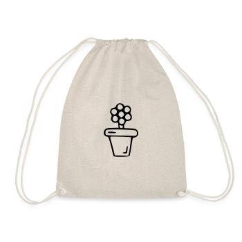 Plant drawing nature sketch black - Drawstring Bag - nature - Front