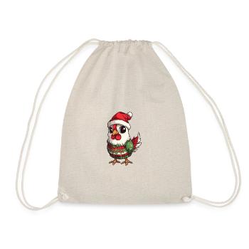 Rooster Christmas Comic - Drawstring Bag - nature - Front