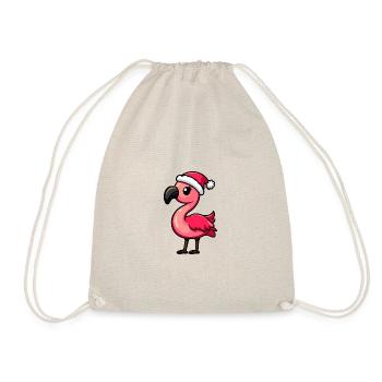 Flamingo Weihnachten Niedlich - Turnbeutel - Natur - Vorne
