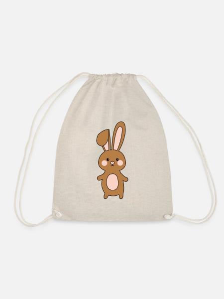 Brauner Hase - Turnbeutel - Natur