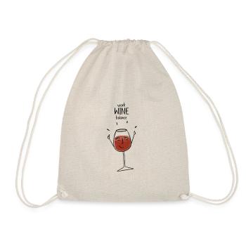 WORK WINE BALANCE - Wein T-Shirt - Turnbeutel - Natur - Vorne