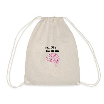 Call Me the Brain - by #MEOW. - Drawstring Bag - nature - Front