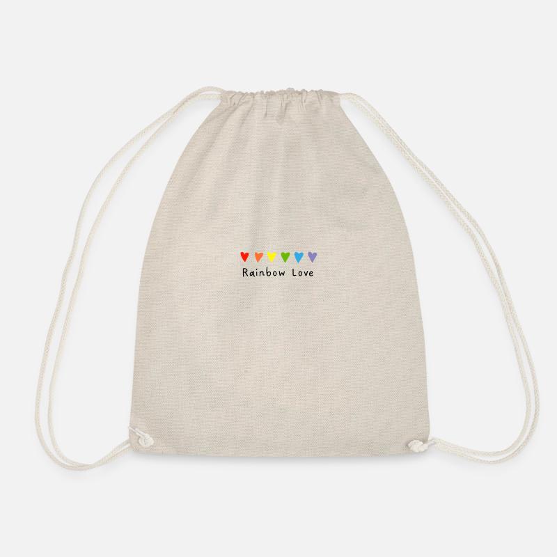 Rainbow Love - Drawstring Bag - nature