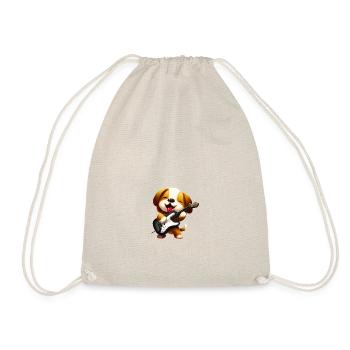 Dog guitarist - Drawstring Bag - nature - Front