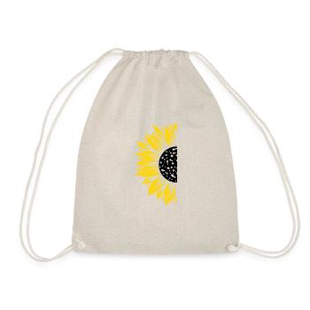 Halb Sonnenblume schwarz und gelb - Turnbeutel - Natur - Vorne