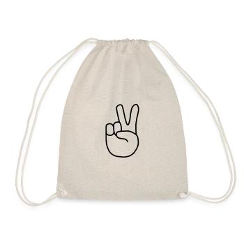 Emoji Peace Finger Sketch noir - Sac de sport léger - nature - Devant