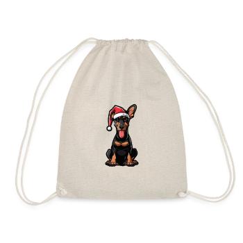 Doberman Dog Christmas - Drawstring Bag - nature - Front
