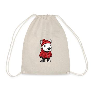Bull Terrier Dog Winter - Drawstring Bag - nature - Front