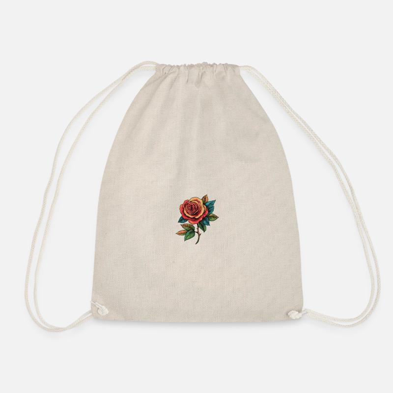 Rose Blume - Turnbeutel - Natur