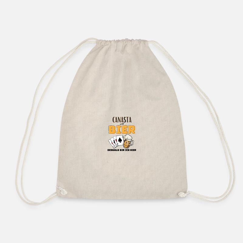 Canasta and beer - Drawstring Bag - nature