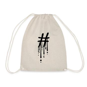 Graffiti Tropfen Hashtag - Turnbeutel - Natur - Vorne