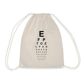 Eye test glasses opticians eyes read letters ABC - Drawstring Bag - nature - Front