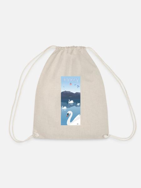 Annecy swans - Drawstring Bag - nature
