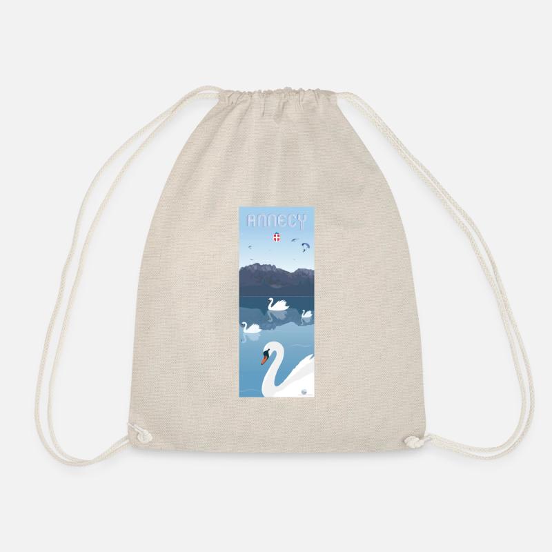 Annecy swans - Drawstring Bag - nature