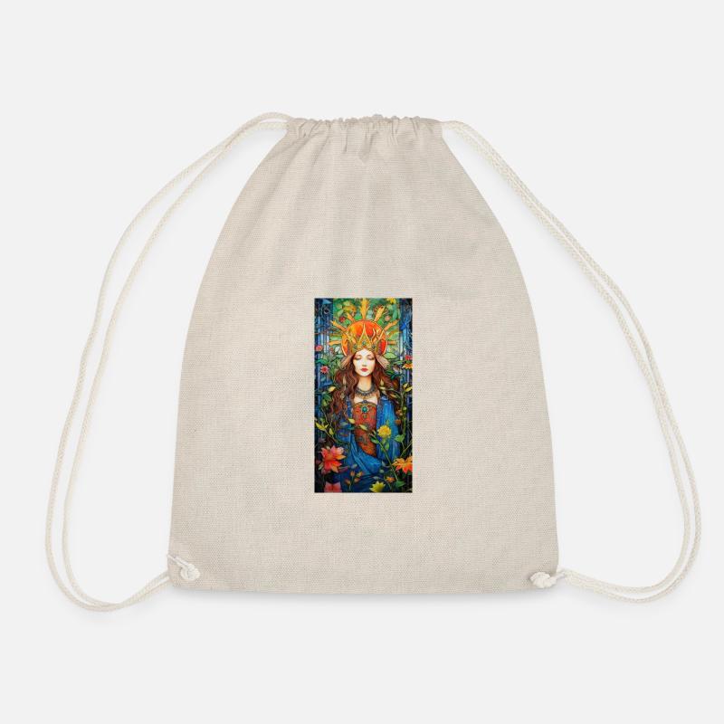 QUEEN OF PENTACLES - Drawstring Bag - nature