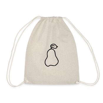 Pear Emoji Fruit Sticker Sketch black - Drawstring Bag - nature - Front