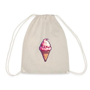 Ice Cream Pixel Gamer Eis - Turnbeutel - Natur - Vorne