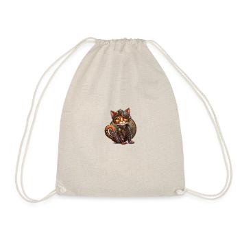 steampunk cat cute cartoon character Design - Turnbeutel - Natur - Vorne