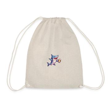 Shark Beer Pixel - Drawstring Bag - nature - Front