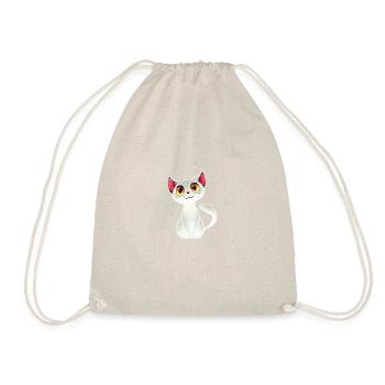 white cat - white cat - Drawstring Bag - nature - Front
