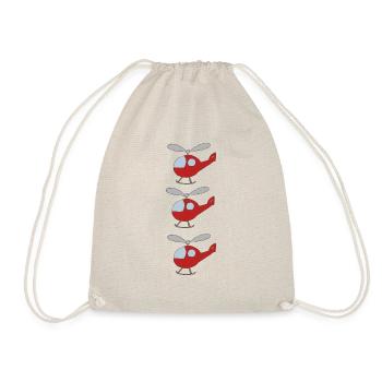 Helicopter 3x - Drawstring Bag - nature - Front