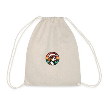 Beagle Dog Christmas Cool - Drawstring Bag - nature - Front