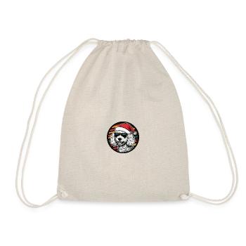 Caniche chien Noël cool - Sac de sport léger - nature - Devant