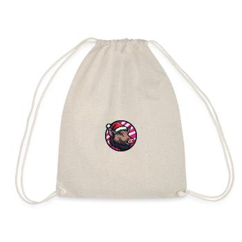 Pig Christmas Christmas Wild Boar - Drawstring Bag - nature - Front