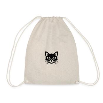 Cat Head - Drawstring Bag - nature - Front