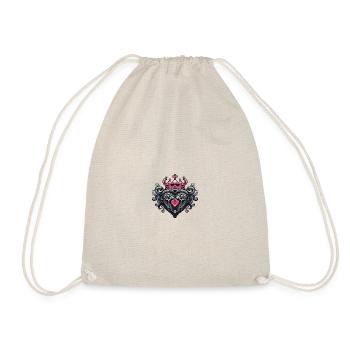 Heart Crown Love - Drawstring Bag - nature - Front