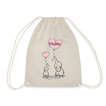 Elephants with balloon congratulations - Drawstring Bag - nature - Front