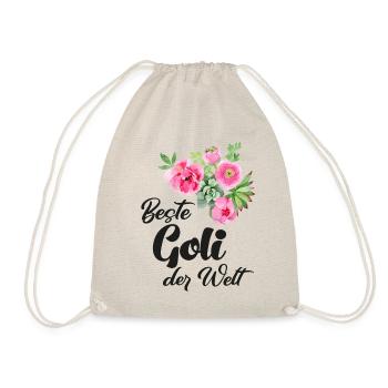 Beste Goli fragen Patentante fragen Taufe Schweiz - Turnbeutel - Natur - Vorne