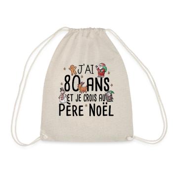 80 Ans Anniversaire Cadeau Père Noël Humour - Sac de sport léger - nature - Devant