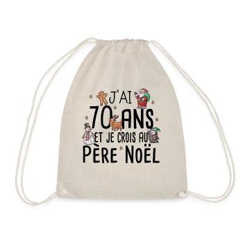 70 Ans Anniversaire Cadeau Père Noël Humour - Sac de sport léger - nature - Devant