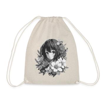 Fille aux fleurs 🌸 - 2 - Sac de sport léger - nature - Devant