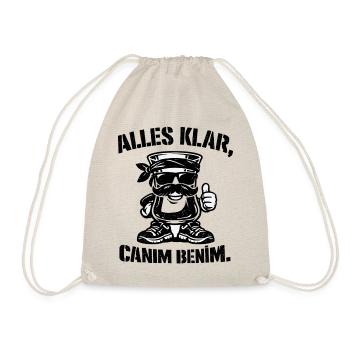 Alles klar, Canım Benim – Türkisches Teeglas Stree - Turnbeutel - Natur - Vorne