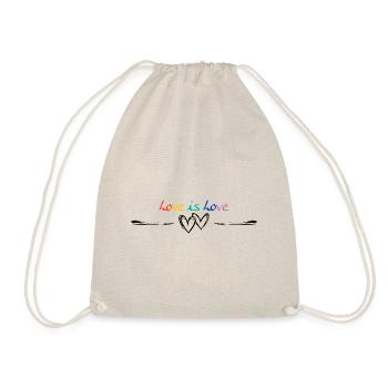 Herzen Symbol Hearts Love is love - Turnbeutel - Natur - Vorne