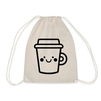 Kaffeebecher - Turnbeutel - Natur - Vorne