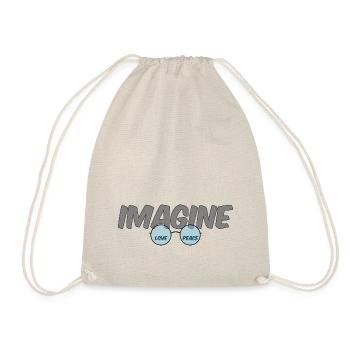 Imagine - Liebe, Frieden, Toleranz und Respekt - Turnbeutel - Natur - Vorne