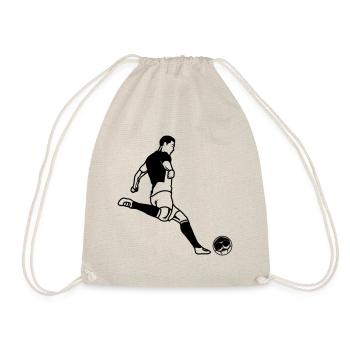 Fussball spieler Silhouette Fussballer - Turnbeutel - Natur - Vorne