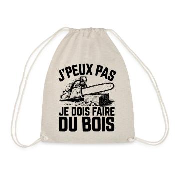 J'peux pas je dois Faire Du Bois, papa bûcheron - Sac de sport léger - nature - Devant