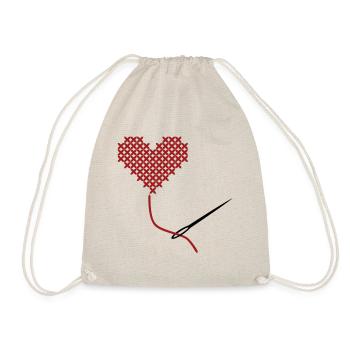 Mit Liebe nähen - Turnbeutel - Natur - Vorne