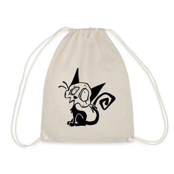 Skull Black Cat - Drawstring Bag - nature - Front