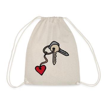 Key to Heart Keychain Engagement Couple - Sac de sport léger - nature - Devant