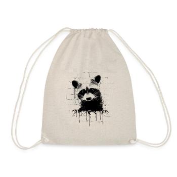 Funky Urban Raccoon Graffiti Street Art Waschbär - Drawstring Bag - nature - Front