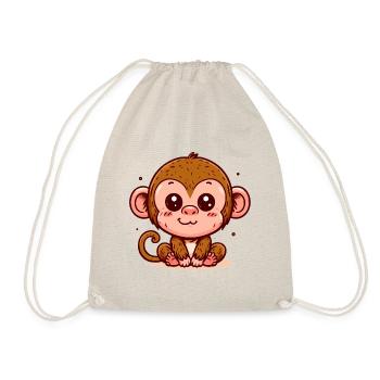AFFE ÄFFCHEN BANANE BAUM TIER ZOO KLETTERN BABY - Turnbeutel - Natur - Vorne