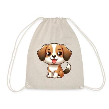 CHIEN BEAGLE CHIBI BÉBÉ CHIOT OREILLE SOUPLE AMOUR ANIMAL - Sac de sport léger - nature - Devant