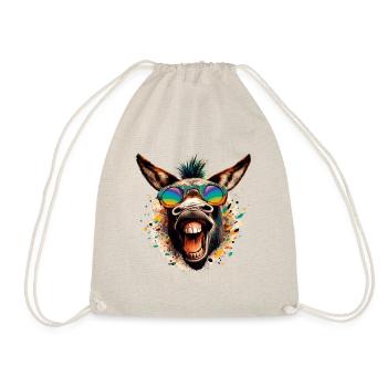 ASS CRAZY HORSE COLORFUL HIPPIE GRASS PARTY DONKEY - Drawstring Bag - nature - Front