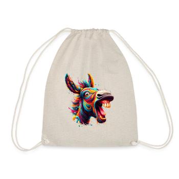 ASS CRAZY HORSE COLORFUL COLORS EARS PARTY DONKEY - Drawstring Bag - nature - Front